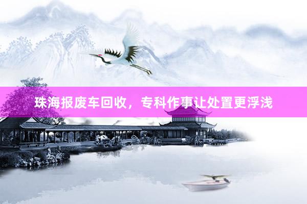 珠海报废车回收，专科作事让处置更浮浅